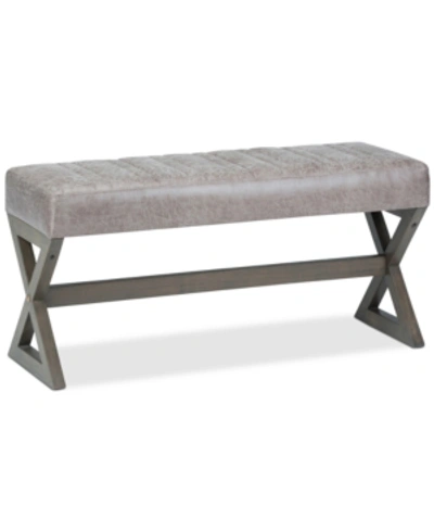 Simpli Home Salinger Contemporary Modern Rectangle Ottoman Bench In Grey