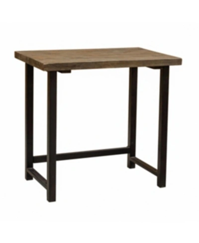 Alaterre Furniture Alaterre Pomona 32" W Small Metal And Solid Wood Desk In Brown