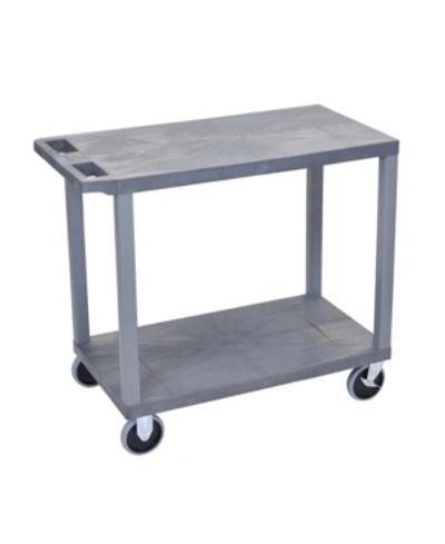 Clickhere2shop 32" X 18" Two Flat Shelves Utility Cart - Gray
