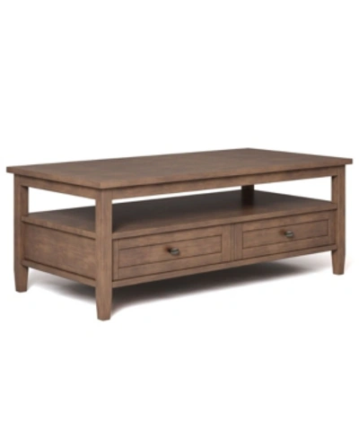 Simpli Home Warm Shaker Solid Wood Coffee Table In Brown