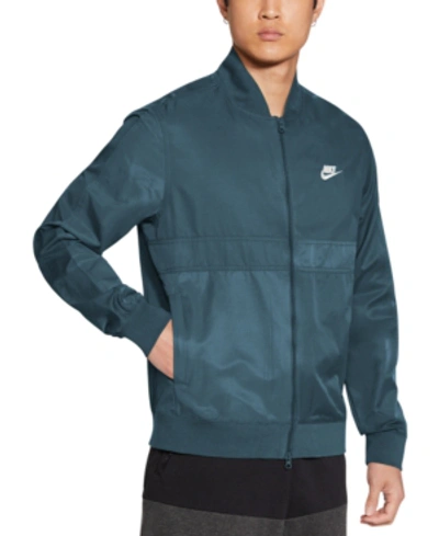 Nike Men's Player Bomber Jacket In Ash Green/white | ModeSens