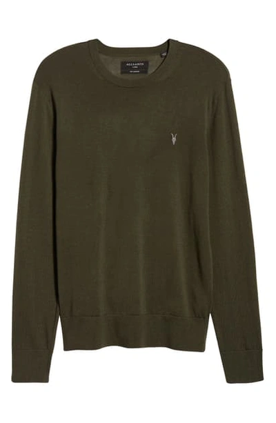 Allsaints Mode Slim Fit Merino Wool Sweater In Moss Green