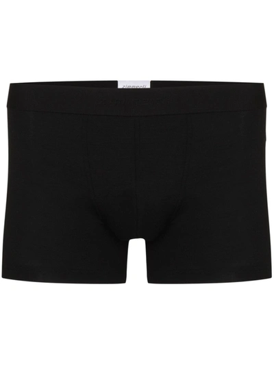 Zimmerli Logo-band Cotton Boxer Shorts In Black