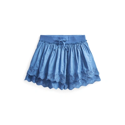 Polo Ralph Lauren Kids' Little Girls Eyelet Scooter Skirt In Bastille Blue