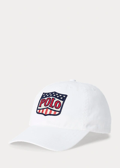 Polo Ralph Lauren Kids' Shield Patch Chino Ball Cap In White