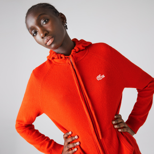 Lacoste Women's Sport Recycled Cashmere Zip Sweater In Red | ModeSens