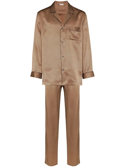 Zimmerli Geometric-print 2-piece Pyjama In Brown