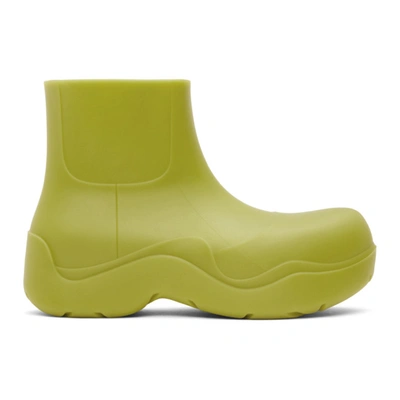 Bottega Veneta Puddle Rubber Ankle Boots In Green