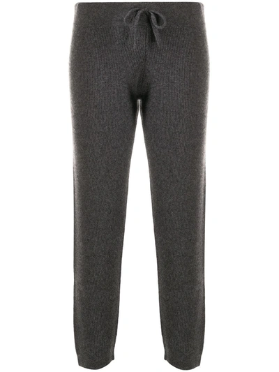 Cashmere In Love Ribbed-knit Track Pants In Grey
