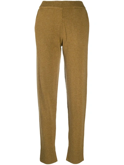 Joseph High-waisted Slim-fit Trousers In Brown