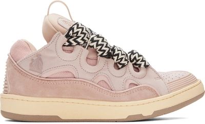 Lanvin Curb Zigzag-laces Sneakers In Pink