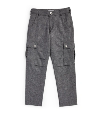 Brunello Cucinelli Wool Cargo Trousers (6-7 Years) In Gray