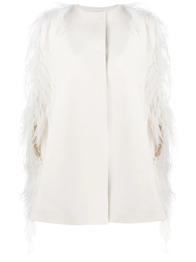 Giambattista Valli Feather-lined Cape Coat In Neutrals