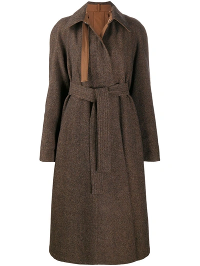 Lemaire Tie-waist Coat In Brown