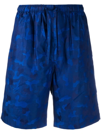 Derek Rose Camouflage Print Shorts In Blue