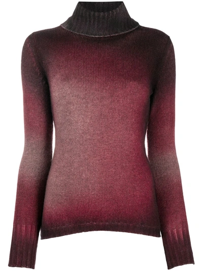 Avant Toi Faded Roll-neck Cashmere Jumper In Red