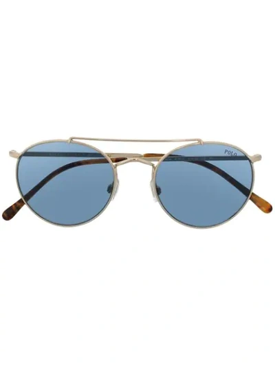 Polo Ralph Lauren Round Aviator Sunglasses In Brown