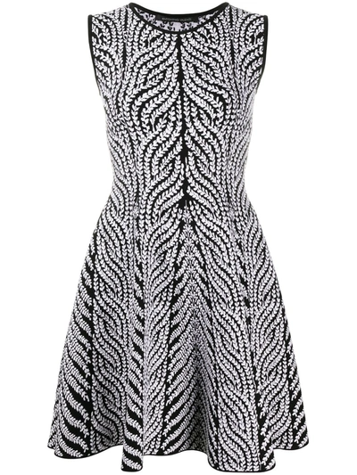 Antonino Valenti Leaf-pattern Mini Dress In Black