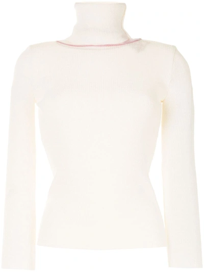 Y/project Mesh-panel Roll-neck Jumper In White