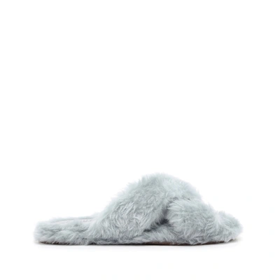 Schutz Women's Dynora Faux Fur Slide Slippers In Grey