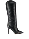 Schutz Maryana Knee-high Croc-embossed Leather Boots In Black