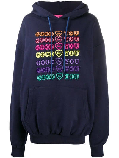 Ireneisgood Slogan Print Hoodie In Blue