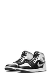 Jordan 1 Mid Sneaker In Black/ White/ Light Grey