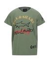 Paul & Shark T-shirts In Military Green