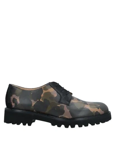 A.testoni Lace-up Shoes In Military Green