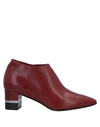 A.testoni Ankle Boots In Brick Red