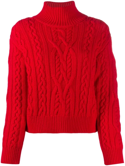 Paul Smith Red Cable-knit Jumper