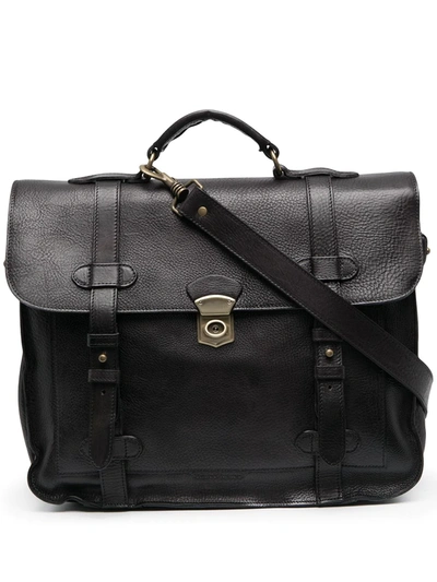 Officine Creative Large Leather Satchel In Black