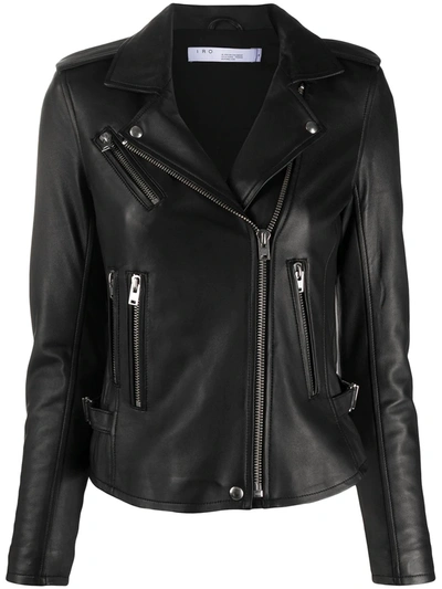 Iro Fitted Biker Jacket In Black