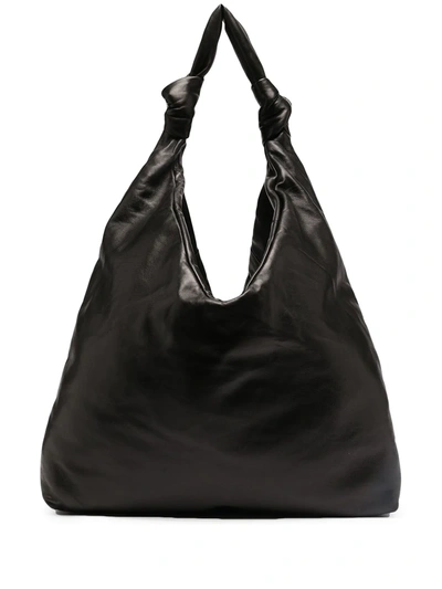Officine Creative Knots 1 Large Leather Tote Bag In Black