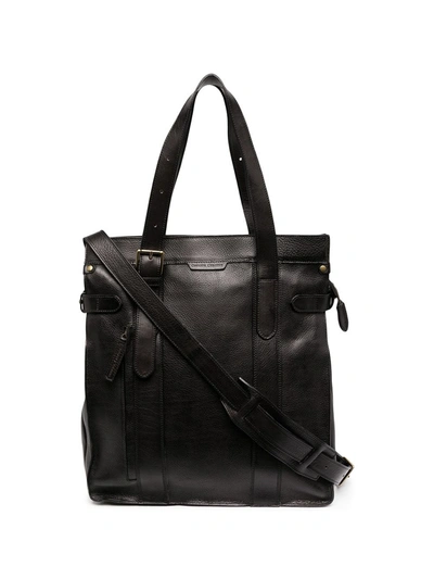Officine Creative Large Leather Tote Bag In Black