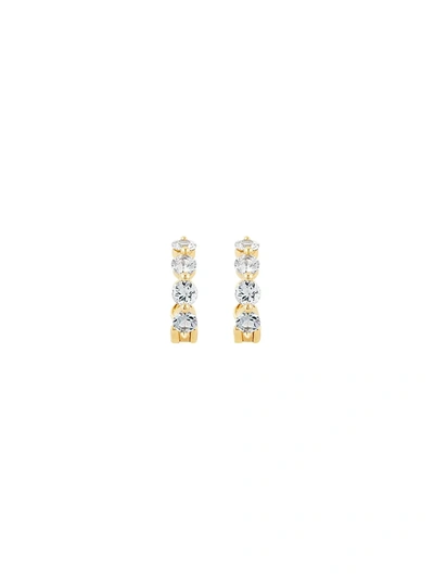 Dinny Hall 14kt Yellow Gold Sapphire Huggie Hoops