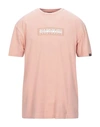 Napapijri T-shirt In Salmon Pink