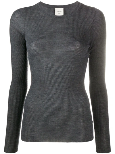 Alysi Round Neck Jumper In Grey