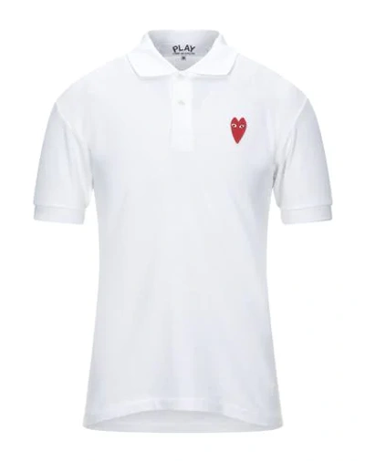 Comme Des Garçons Play Polo Shirt In White