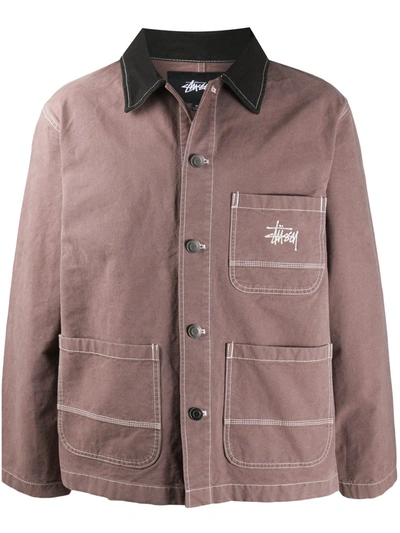 STUSSY Brushed Moleskin Chore Jacket Ｓ Stussy Brushed Moleskin Chore Jacket In Purple | ModeSens
