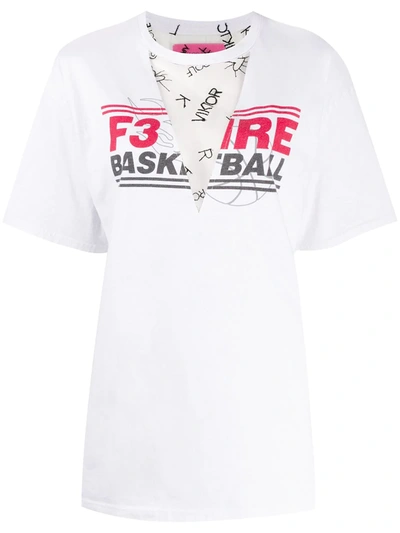 Viktor & Rolf Sheer Mesh T-shirt With Print In White