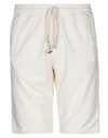 Daniele Fiesoli Man Shorts & Bermuda Shorts Ivory Size Xxl Cotton, Elastane In White