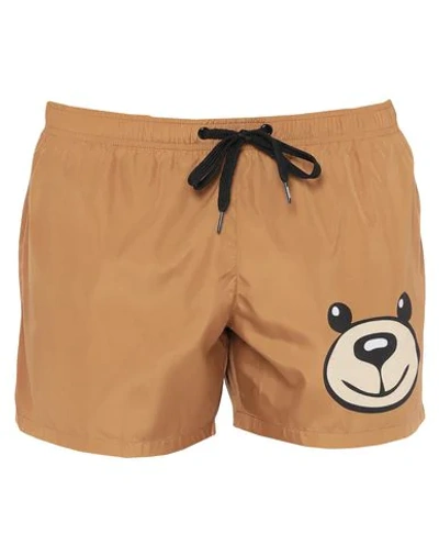 Moschino Swim Trunks In Brown