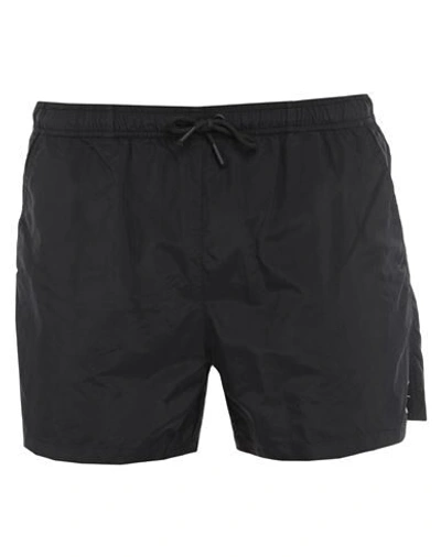 Marcelo Burlon County Of Milan Swim Trunks With Piping In Black