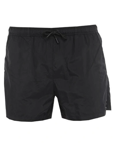Marcelo Burlon County Of Milan Swim Trunks With Piping In Black White (black)