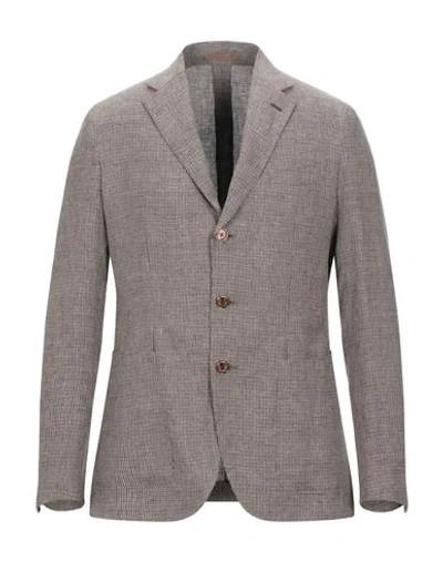 Caruso Suit Jackets In Brown