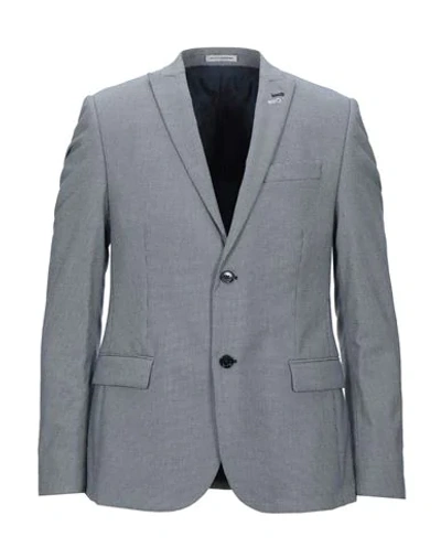 Grey Daniele Alessandrini Suit Jackets In Blue