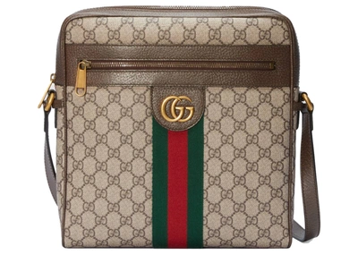 Pre-owned Gucci Ophidia Gg Messenger Bag Medium Beige/ebony