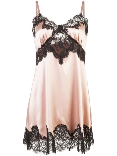 Dolce & Gabbana Lace Detail Slip In Pink