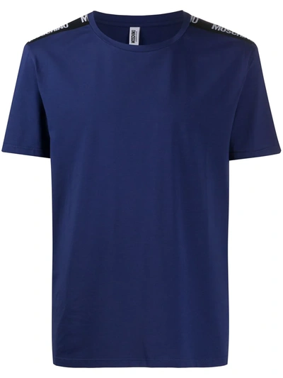 Moschino Logo-print Tape T-shirt In Blue